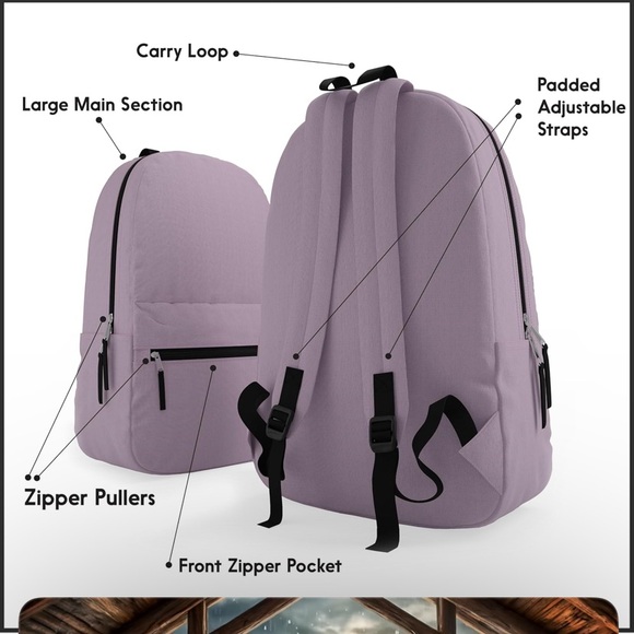 Aqua Backpack with Front Zipper Pocket - Picture 3 of 7
